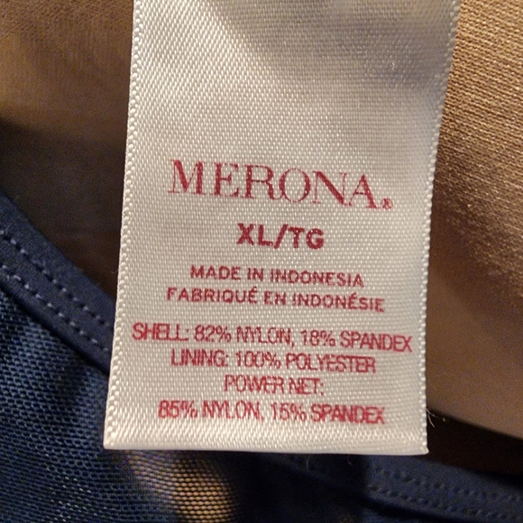 Merona Navy One Piece Swimsuit Size XL - Picture 4 of 6